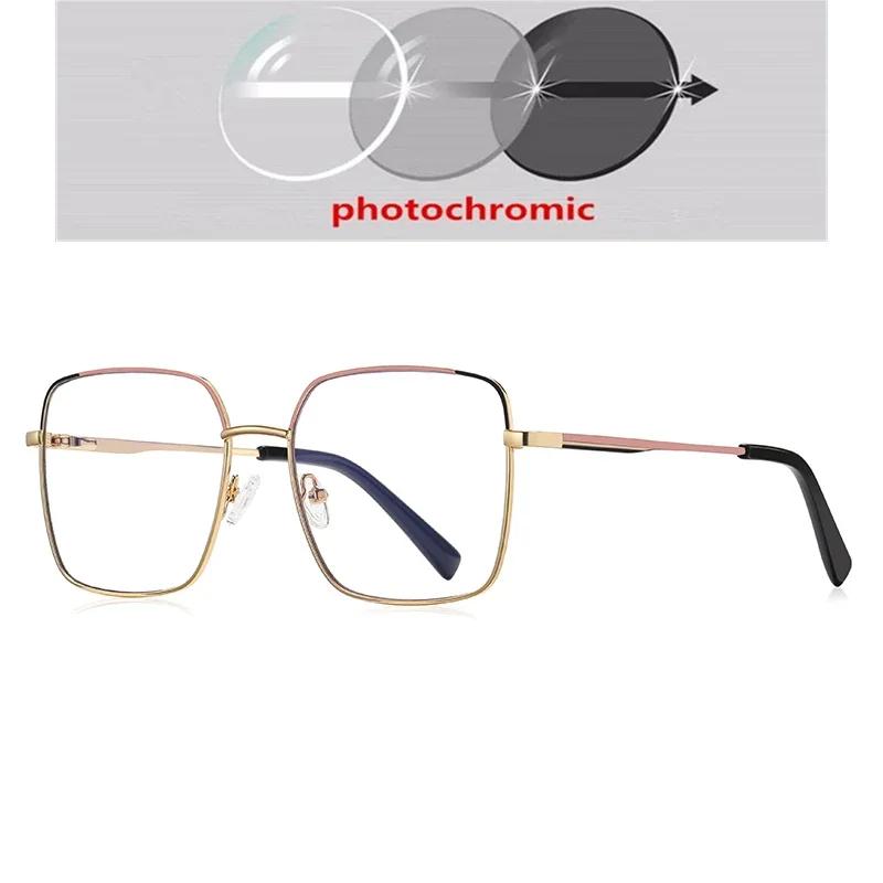 Big Frame Square Shortsighted Optical Glasses With Prescription Spring Hinge Nearsighted Glasses For Women 0 -0.5 -0.75 To -6.0