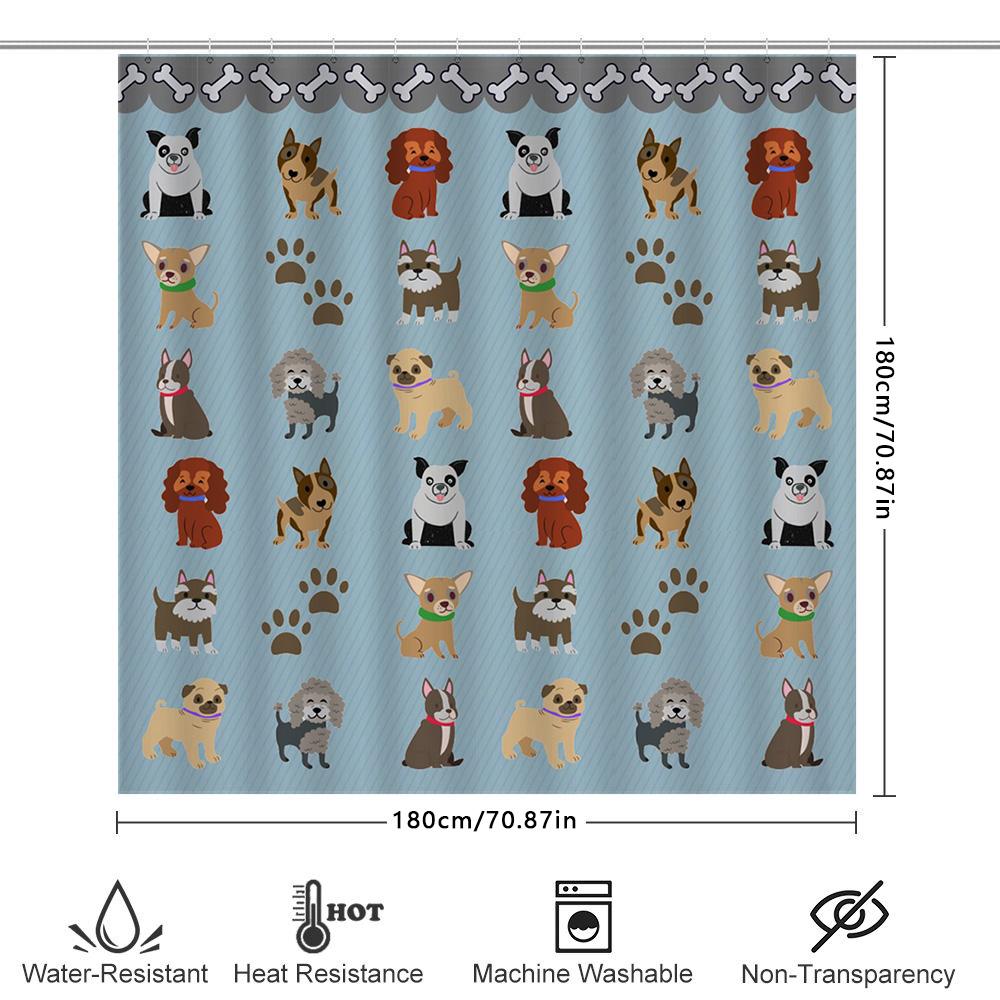 Decorate Your Bathroom with These Cute Dog Print Shower Curtains