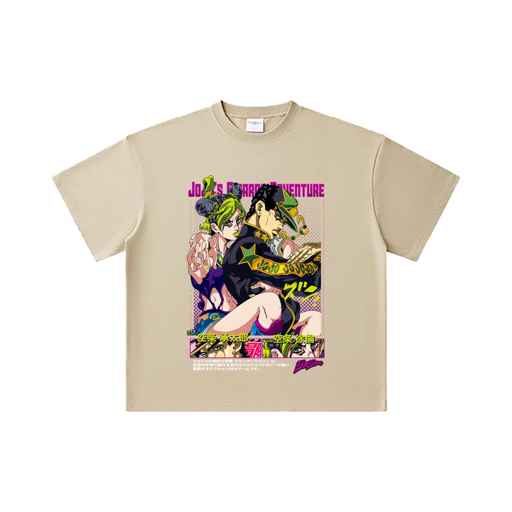 260 GSM Double Yarn 32 Count 100% Cotton Jojo_s Bizzare V1 Jotaro Jolyne Print Unisex Heavy Cotton T Shirt