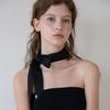 Black Jacquard Slim Scarf