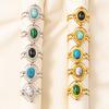 Moderne Sternenplanet Doppel-Schicht Oval Geometrisch Edelstahlringe Für Frauen Männer Schmuck Offen Verstellbarer Ring Geburtstag Anillos