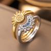 Exquisite super flash zircon ring for girls, light luxury, high-end sense opening adjustable ring, simple real gold electroplating