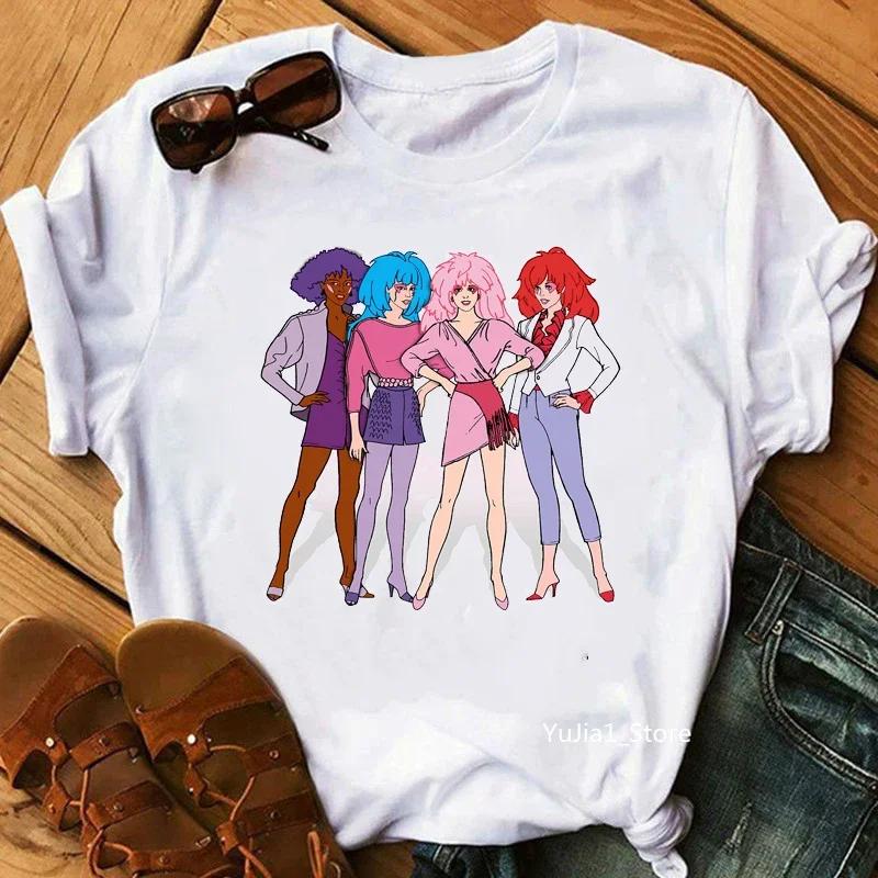Jem And The Holograms T Shirt Women Fashion Hipster Hip Hop Tops Tees Summer Streetwear Cute 80s 90s Fans Tshirt Clothes
