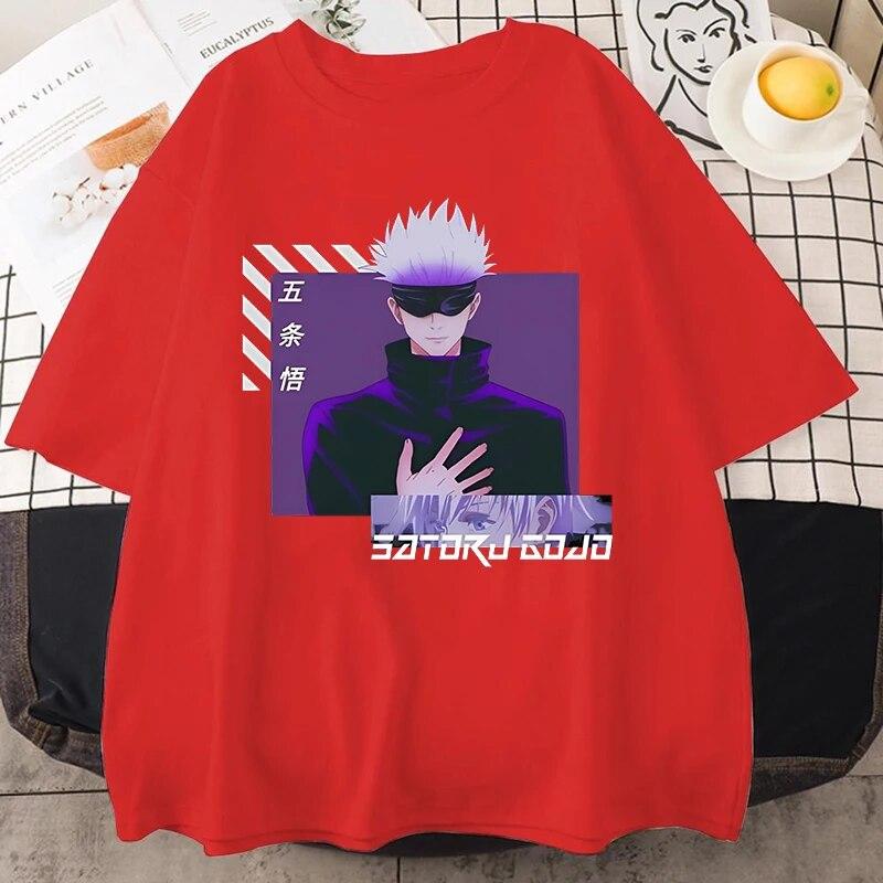 Nové tričko Satoru Gojo s potiskem Dámské Unisex Dospívající Móda Anime Harajuku Neformální Trička s krátkým rukávem Trička