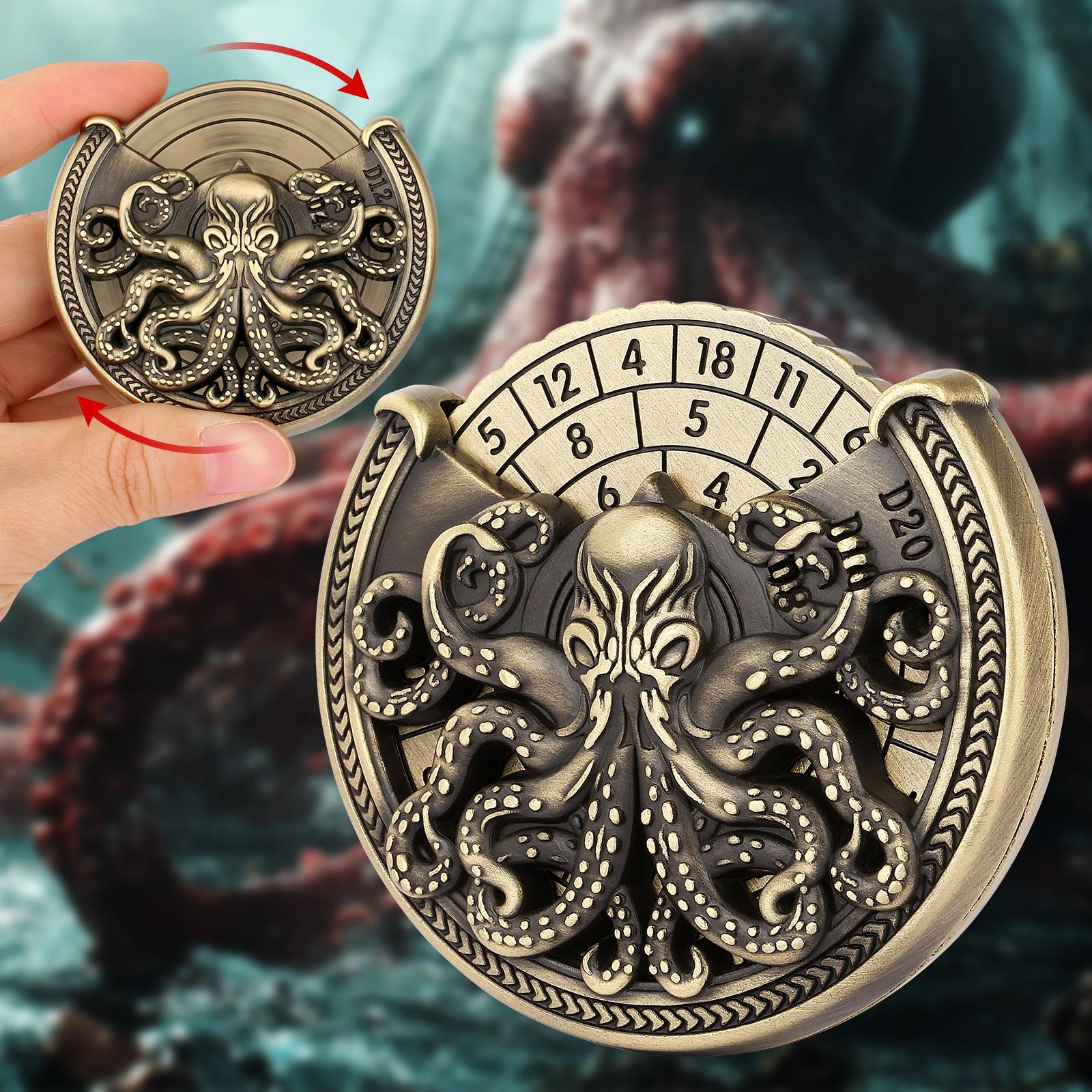 

Креативный дизайн осьминога, спиннер-роллер для кубиков РПГ, аксессуар для ролевых игр Bronze