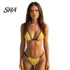 Wire-free Bikini 2Pcs/Set Women Set, Halter Adjustable Straps Bra, Low Waist Close-fitting Swimwear Briefs, Dot Print Bathing Suit for Beach Vacation