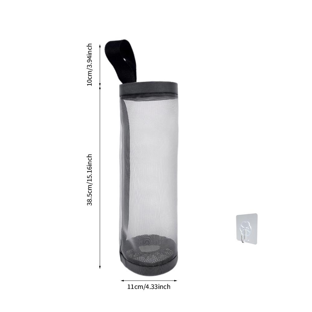 Home Grocery Bag Holder Wall Mount Plastic Bag Holder Dispenser Hanging Storage Trash Garbage Bag Kitchen Garbage Organizer