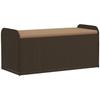 VidaXL Storage Bench and Cushion, Toy Chest, Storage Furniture, Garden Terrace Patio Organizer, Brown 365729