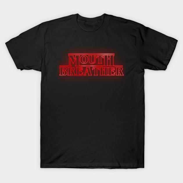 Men Black Print T-shirt Mouthbreather No-Cut Transfer Paper Print Cotton Tshirt S