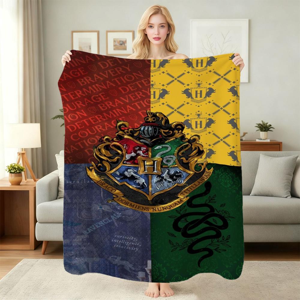 Hogwarts Magical Adventure Theme Printed Blanket Thick Warm Throw Blanket For Living Room Bedroom Study Home Decor Christmas Gift