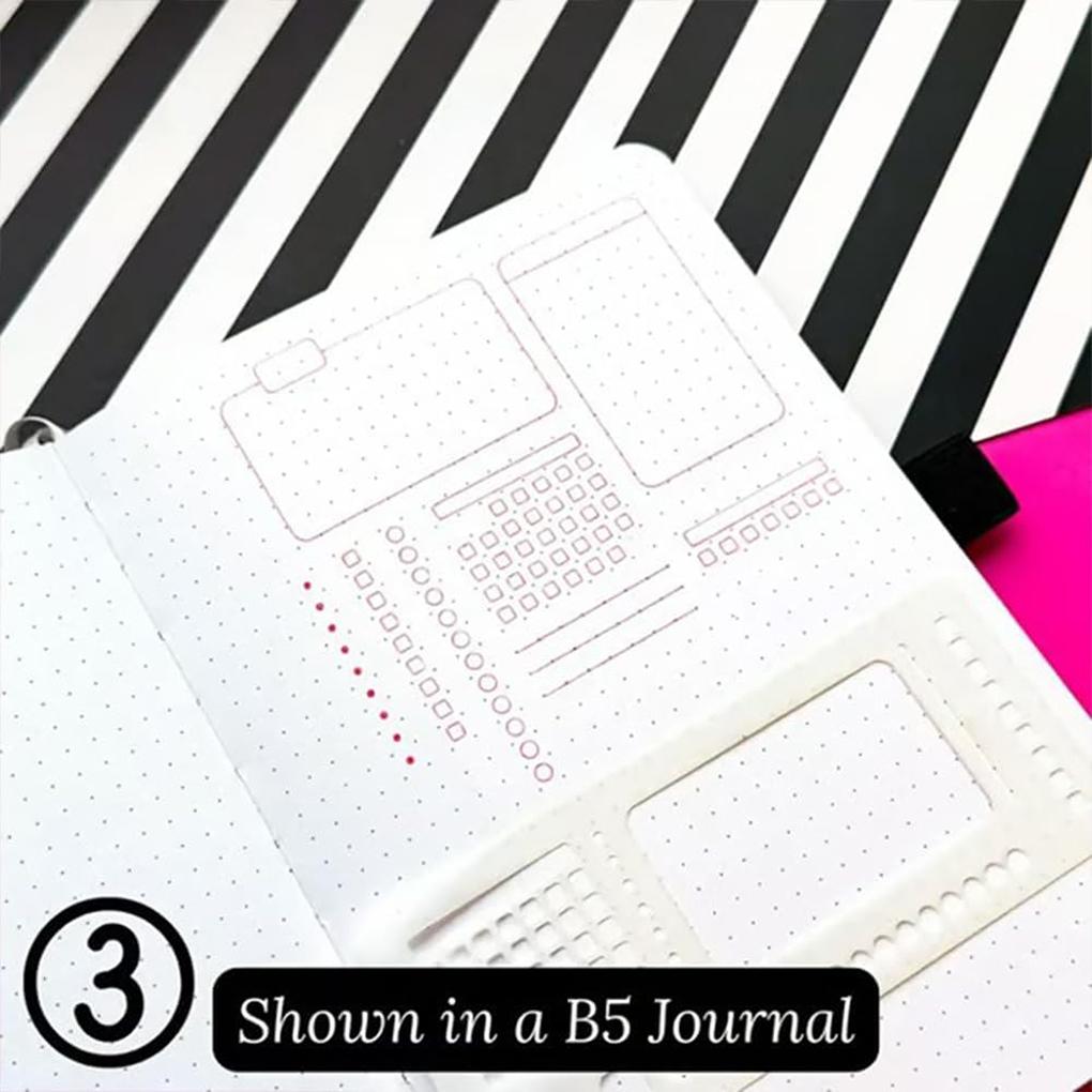 DIY Diary Art Portable PVC Waterproof Durable Template Tool Flexible Recording Template 3 Pack for Journaling Lines