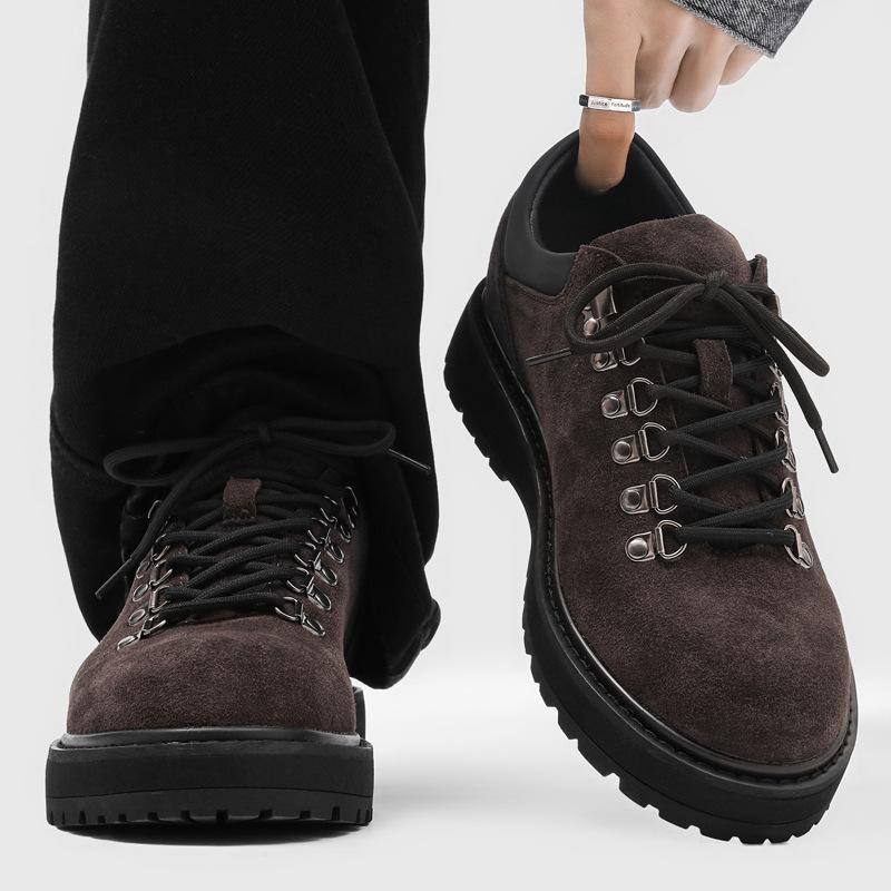 Men's casual commuting winter round head men's shoes FDCP brand, inner height increase CM height increase Derby shoes G-J