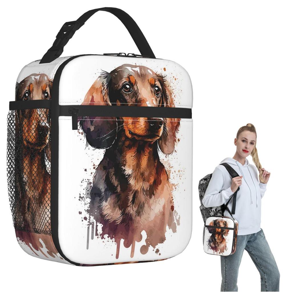 Dachshund Dog Animal Insulated Lunch Bag for Women Children Leakproof Food Boxes Thermal Lunch Box Tote