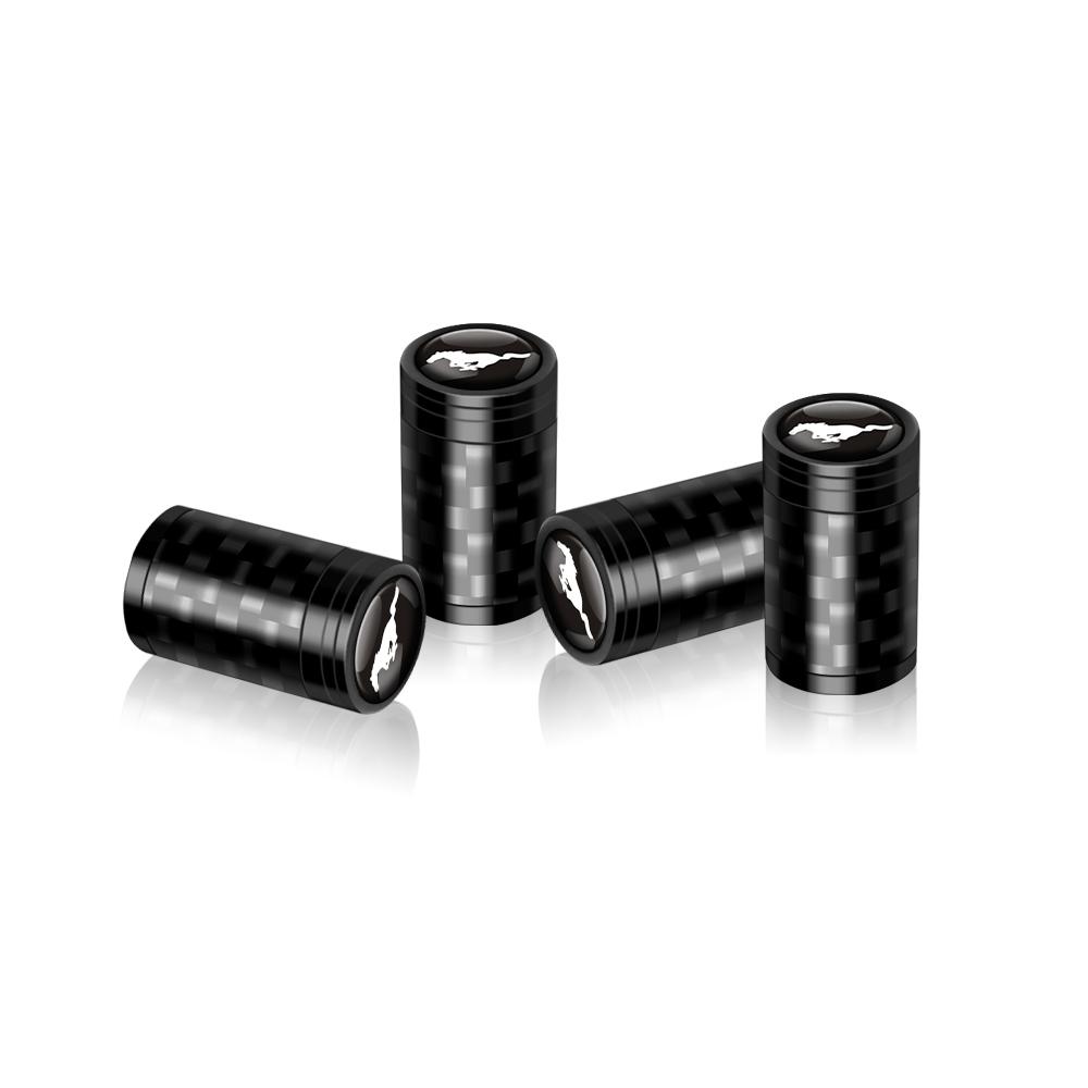 4Pcs Car Tire Carbon Fiber Wheel Valve Stem Caps Badge For Ford Mondeo Fiesta Focus Mk7 Ranger Transit Kuga Mustang accessories djzh66