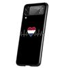 Vlajka britského srdečního tepu Čína Láska Linka Pouzdro na telefon pro Samsung Galaxy Z Flip 3 4 5 Černé skládací mobilní pouzdro Tvrdý PC Ochranný kryt