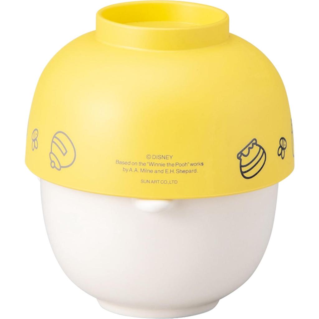 Disney the Yululun Yururun Soup Bowl and Rice Bowl 10 X 6cm Made In Winnie the Pooh Birthday Gift "Winnie Pooh" Set, Approx. Diameter, Yellow, Japan,