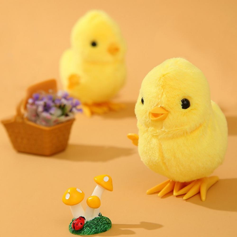 Two Types of Yellow and Pink Chick Wind-up Dolls