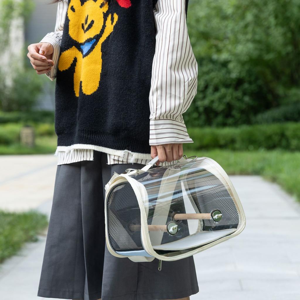 Portable Pet Outgoing Carrier Bag Adjustable Strap Crossbody Carry Cage for Hamster Parrot Chinchilla Ferret Outdoor Walking