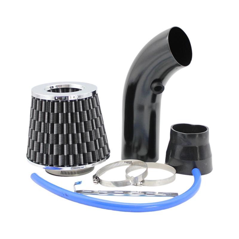 Cool Air Intake Kit, 3Inch Universal Car Cool Air Intake Pipe Aluminium Automotive Filter Induction Flow Hose Pipe Kit