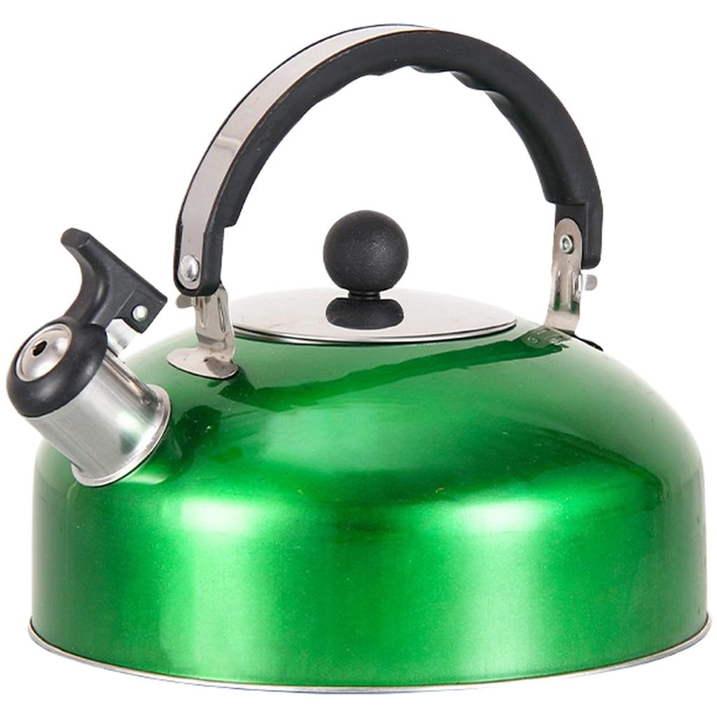 Stainless Steel Whistling Kettle Flat Bottom Household Semi-Spherical Water Boiler for Induction and Gas Stovetops 2L Capacity Durable Handle