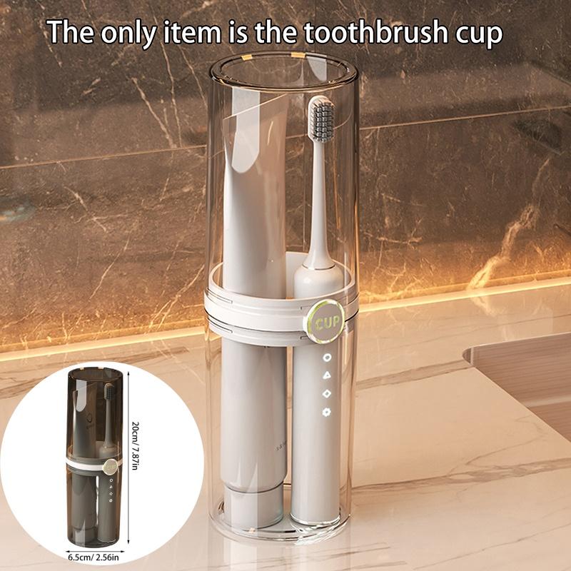 Travel Portable Toothbrush Cup Bathroom Toothpaste Holder Storage Case Travel Toiletries Organizer With Dust Cover
