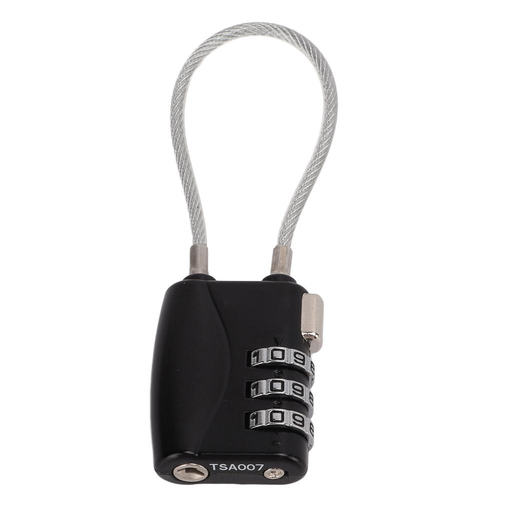 Cable Lock Padlock Customs Password Lock 3 Dial Combination Anti Theft for Travel Luggage Suitcase Cabinet