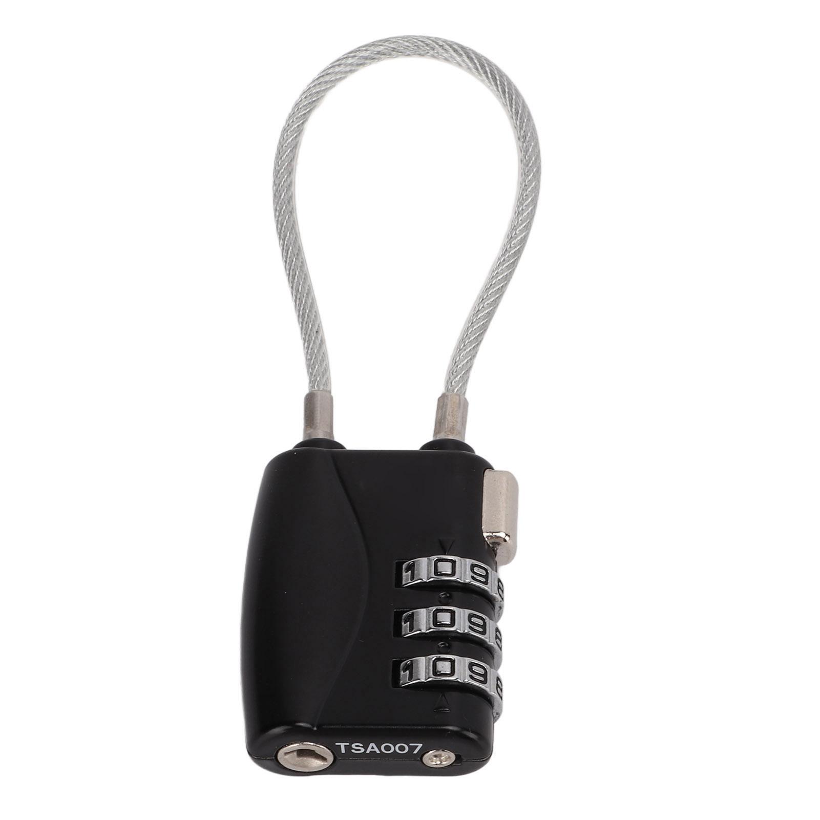 

Cable Lock Padlock Customs Password Lock 3 Dial Combination Anti Theft for Travel Luggage Suitcase Cabinet