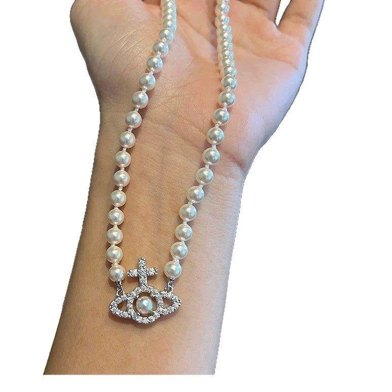 Diamantový a perlový náhrdelník Saturn cisárovnej Cixi: Elegantná prémiová retiazka na kľúčnu kosť