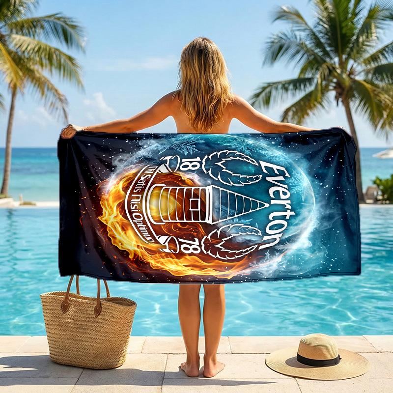 Everton Football Beach Towel Soft Microfiber Summer Towel Quick Dry Absorbent Towel for Beach Swimming Pool Travel