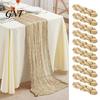 Soft Polyester Table Runner Rustic Cheesecloth Runner, Wedding Sheer Baby Shower Centerpiece Boho for Bridal Hotel Dining Decor