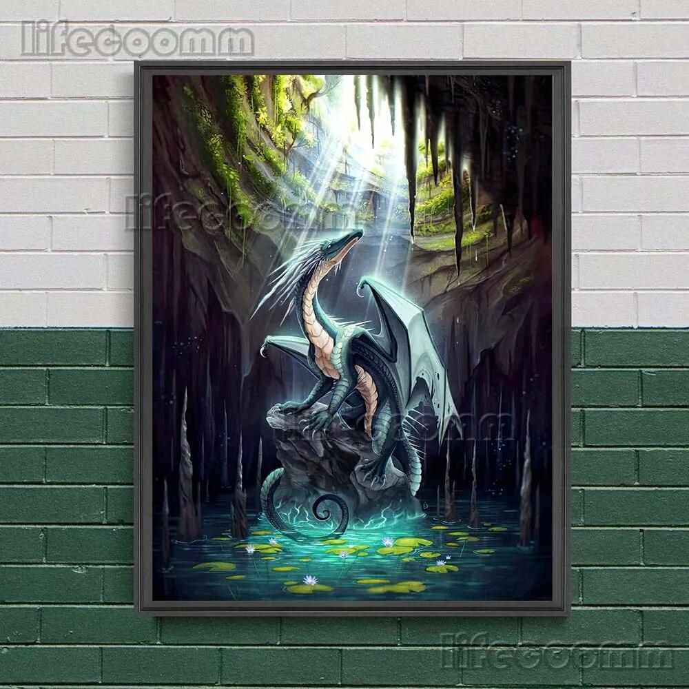 

Животное прогулки среди звезд Сюрреалистический загадочный художественный принт Лиса, Тигр, Лев, Феникс Абстрактная настенная живопись Печать на холсте Домашний декор без рамки 21*30cm