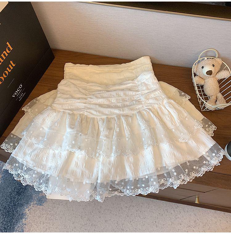 Women's High Waist Mesh Lace Skirt - Summer Ballet Style
