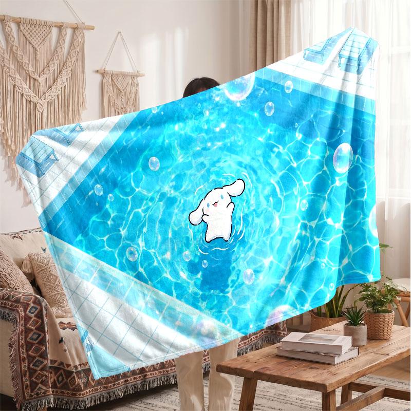 Warm Flannel BlanketCinnamoroll Soft Cozy Throw Blanket for Bedroom Couch