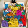 1PC Mr Men Adventure Custom Name Patterned Flannel Blanket Suitable For All Seasons For Home Decor Warmth And Comfort Gifts Holiday Present
