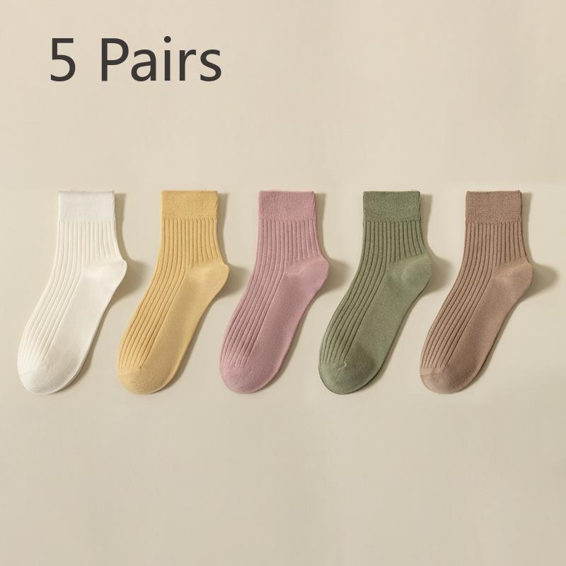 

5 пар женских весенне-летних носков без косточек, впитывающих пот, дышащих, простых спортивных, без колготок 5 Pairs