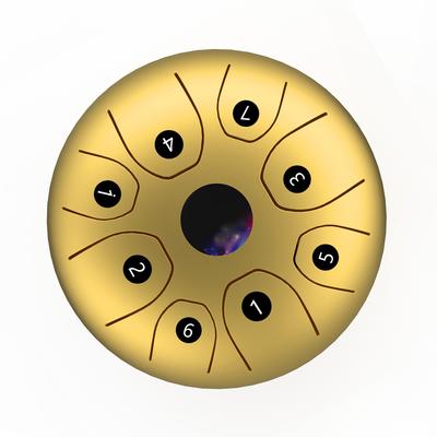 5.5 İnç Mini Çelik Dilli Davul 8 Notlu CKey Handpan Davul Çelik Cep Davul Perküsyon