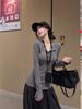Spicy Girl Henry V-Neck Slim-Fit Buttoned Long-Sleeve Top