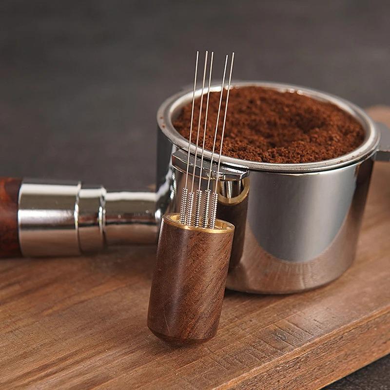 Pulbere de cafea din oțel inoxidabil Tamper Pulbere de espresso Agitator Distribuitor Nivelator Instrumente WDT Accesorii pentru barista
