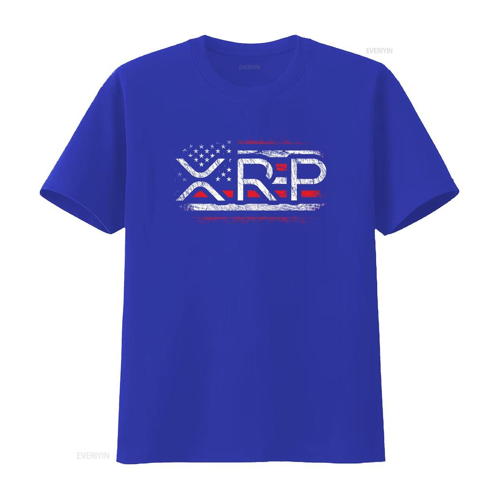 Crypto Currency XRP Cryptocurrency American Flag T ShirtMen and women can wear black shirts gifts Age M L XL 2XL 3XL 323XL