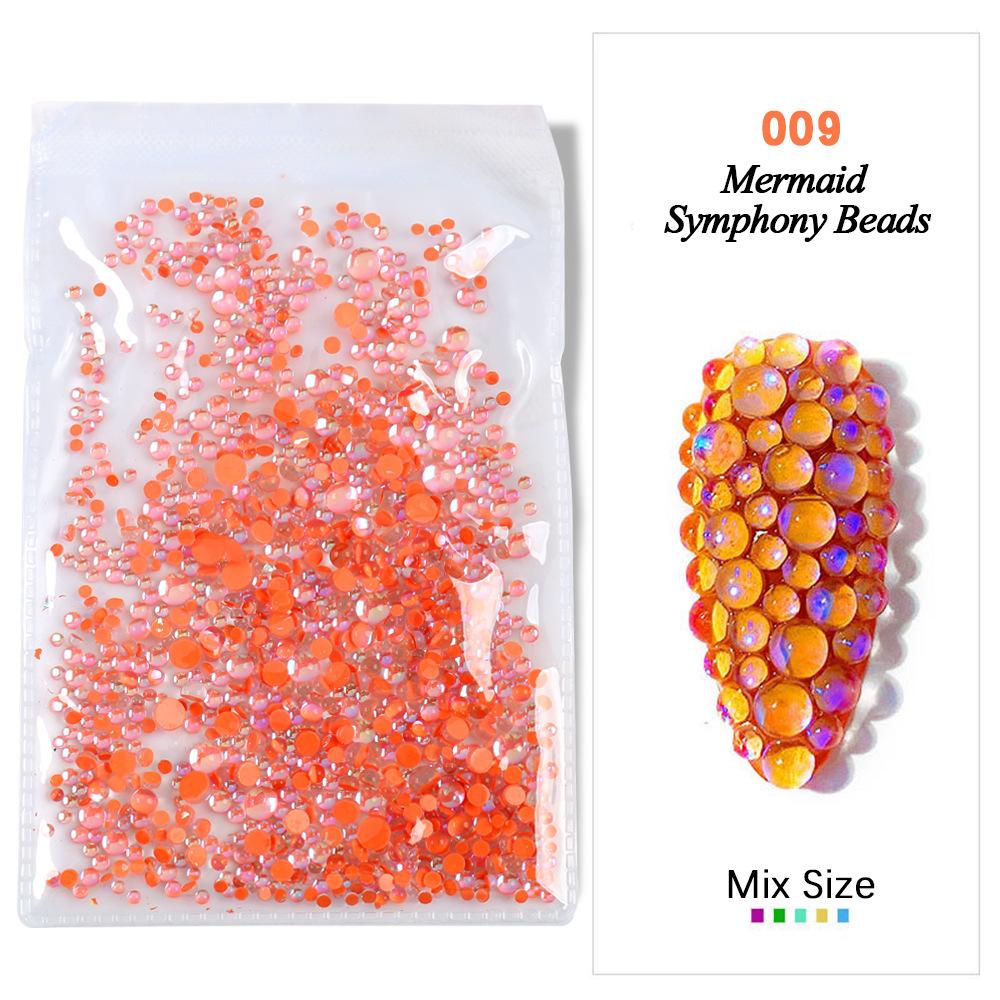 Symphony Nail Art Mermaid Glass Bead Aurora Candy Color Nail Art Trinket Diy Nail Art Nail Drill