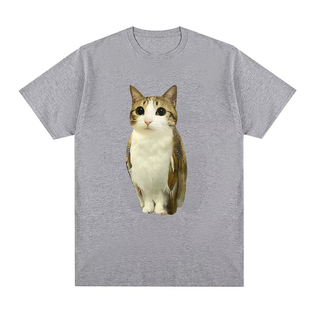 Katze Eule Lustig Meowl Meme Gehirnfäule Grafik T-Shirts Unisex Unisex Kleidung Mode Kurzarm T-Shirt Baumwolle Übergroße T-Shirts