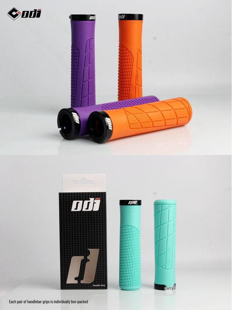 American ODI Anti-Slip Shock-Absorbing Lock-On Rubber Grips for Mountain, Fixed Gear, and Folding Bikes