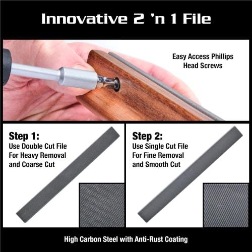 MUSIC NOMAD MN831: A dedicated file for quickly and reliably finishing fret ends with a consistent angle and finish.