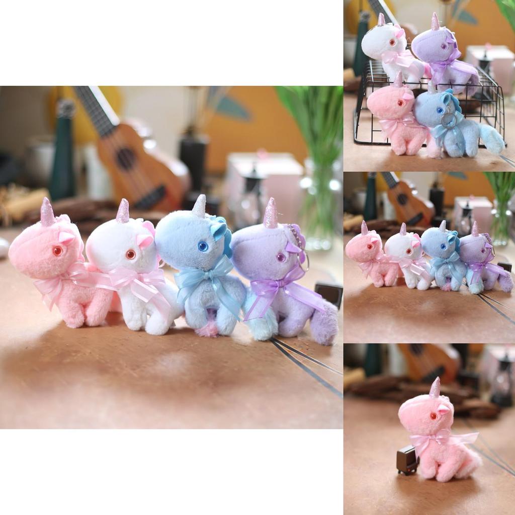 Cute And Cuddly Unicorn Plush Keychain Fluffy Pony Bag Accessory Key Holder
