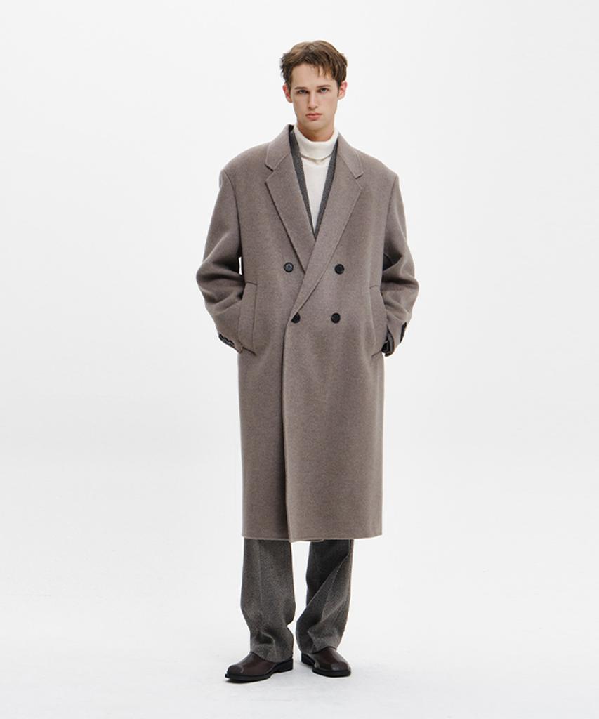 ZIOSONGZIO Double-Breasted Handmade Coat Brown Zi5Ct514Br
