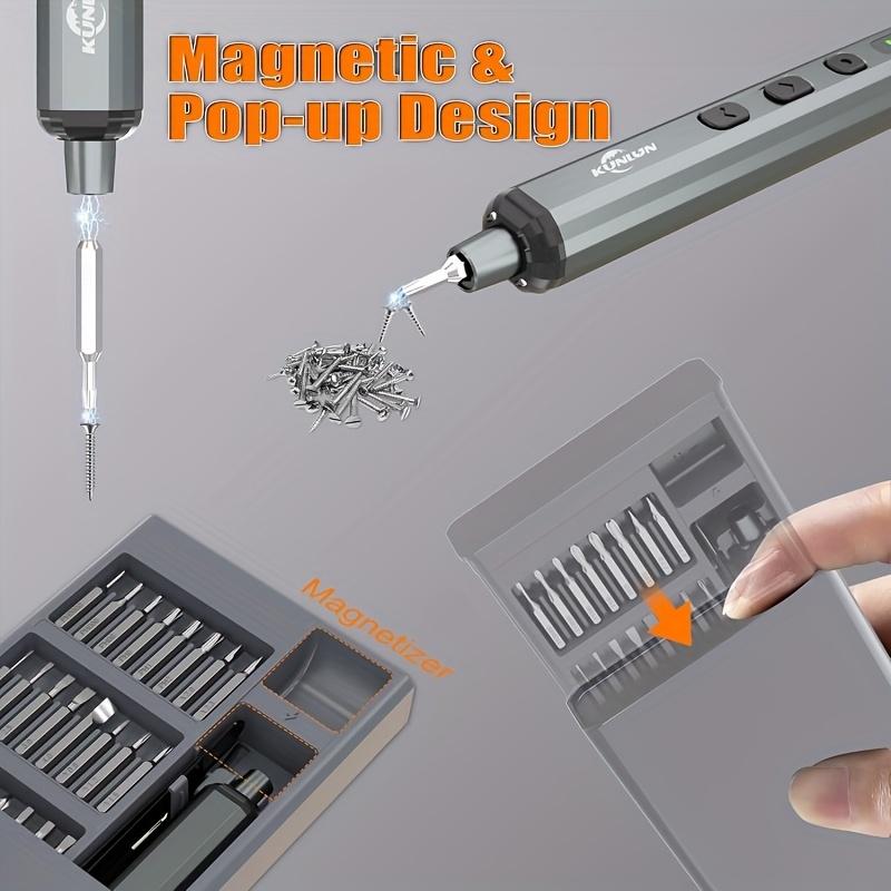 68 w 1 Magnetyczny Zestaw Wierteł, Mini Elektryczny Śrubokręt, Akumulatorowy Przenośny Zestaw Naprawczy, Odpowiedni Do Elektroniki Laptopów, Okularów, Zegarów, Smartfonów