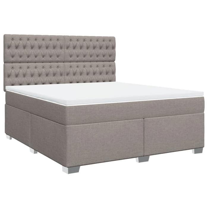 Maison Exclusive - Sommier à lattes de lit avec matelas Taupe 180x200 cm Tissu