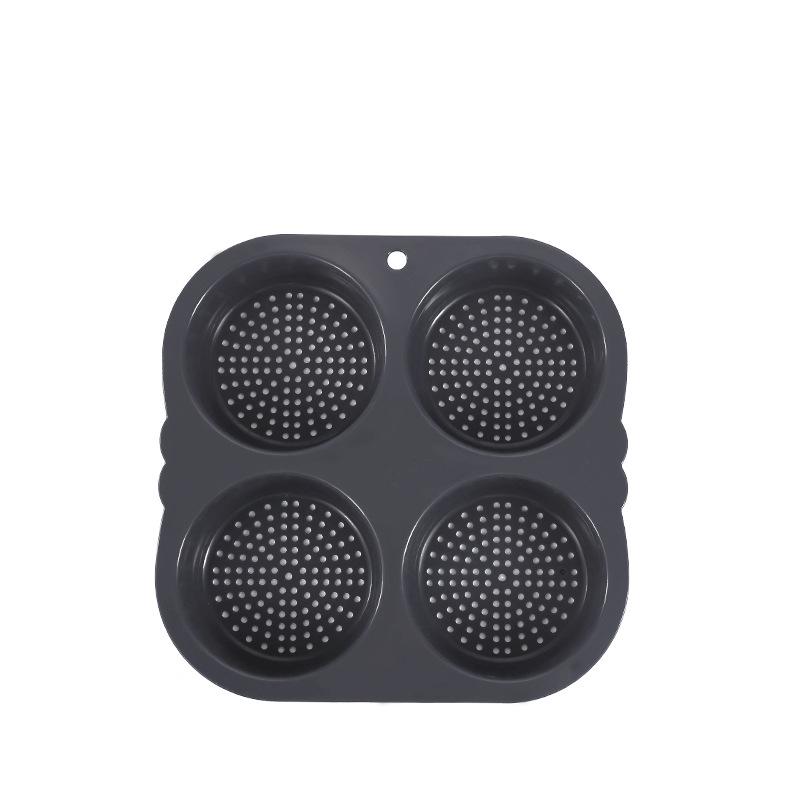 High-Temperature Resistant Silicone Burger and Bread Mold with Perforations
