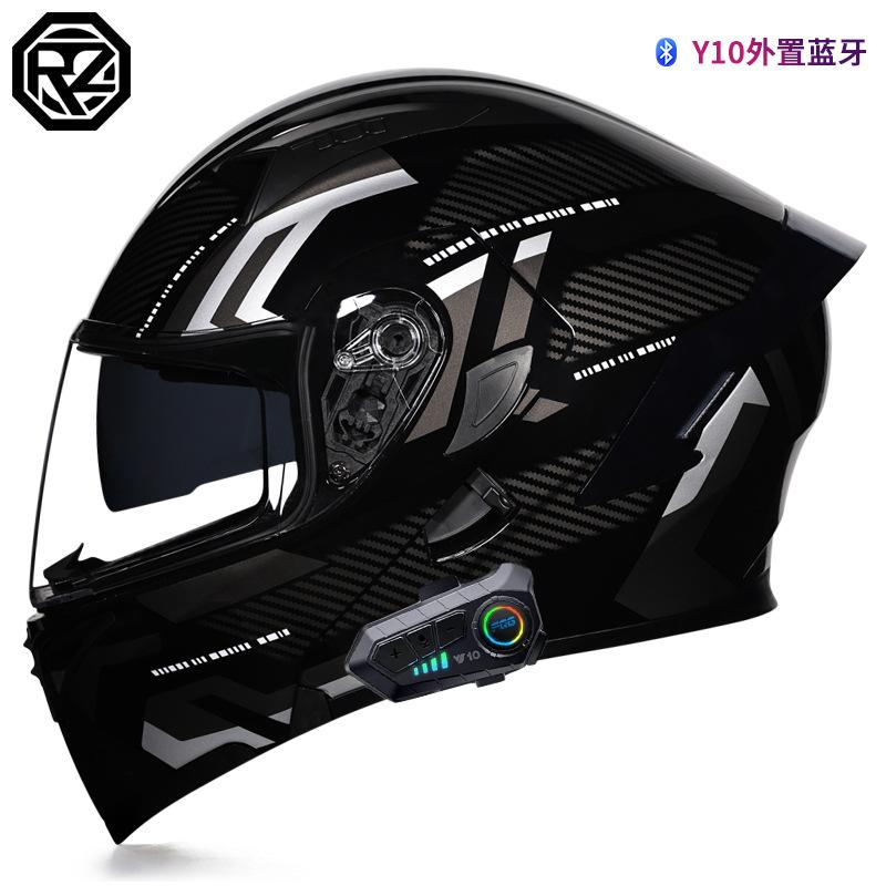 Orz Men's And Women's Electric Motorcycle Helmets Personalized Bluetooth Full Helmet Electric Scooter Motorcycle Four Seasons Warm Helmet