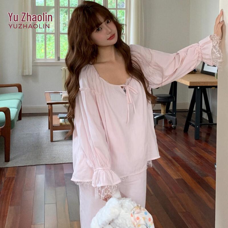 YUZHAOLIN Women s French Lace Pajama Set M светло-розовый